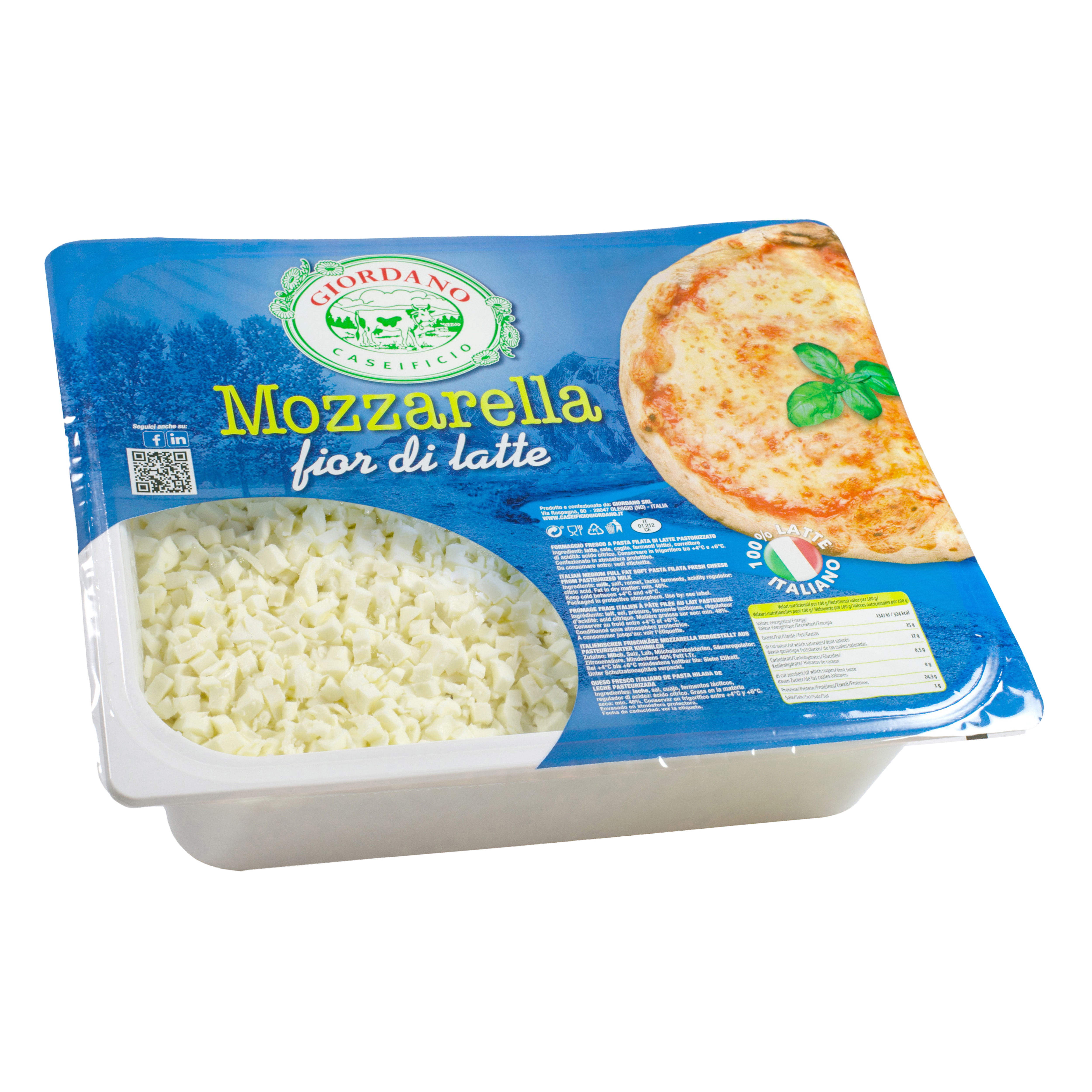 x Mozzarella tärnad 6x6x6 mm 3 kg