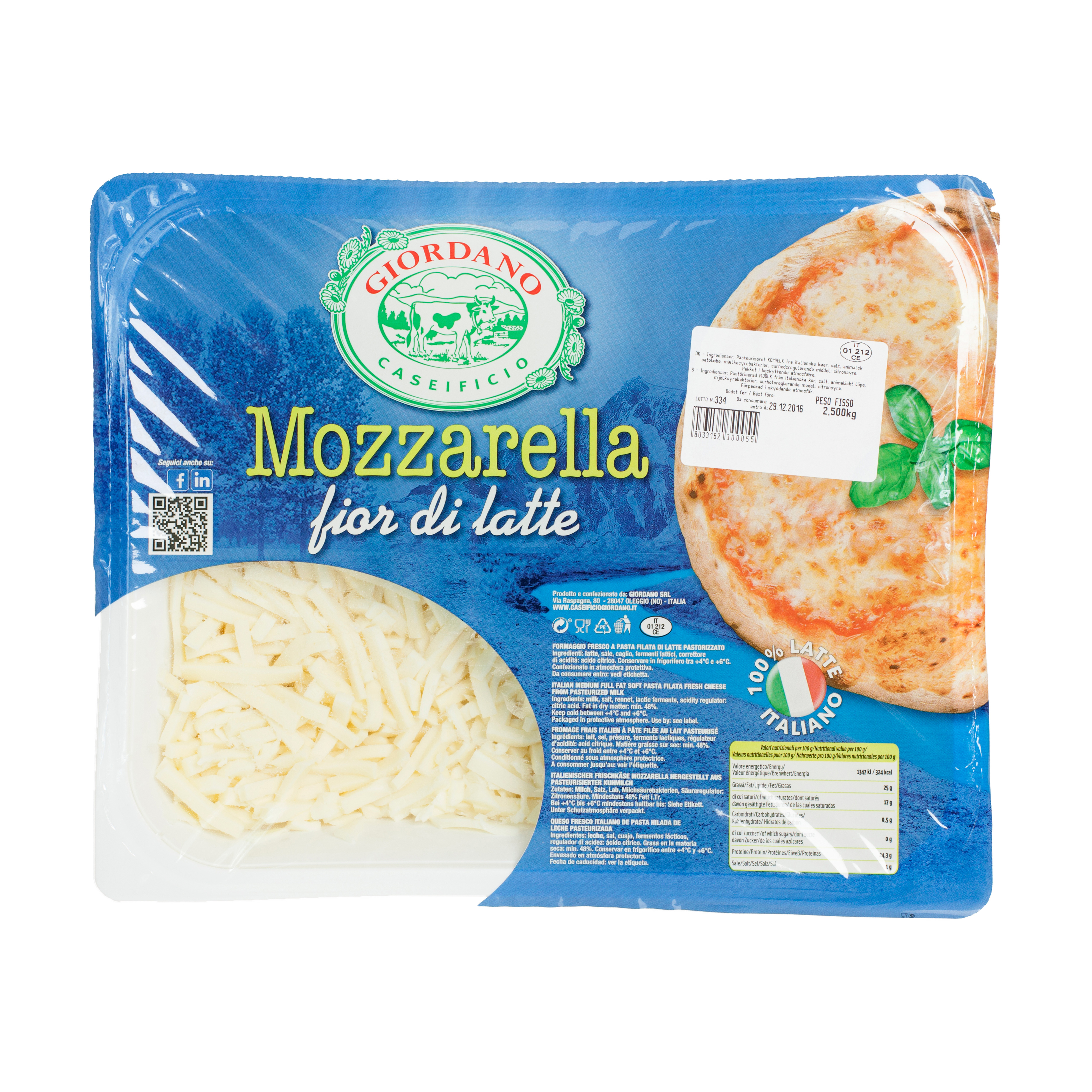x Mozzarella julienne 2,5 kg