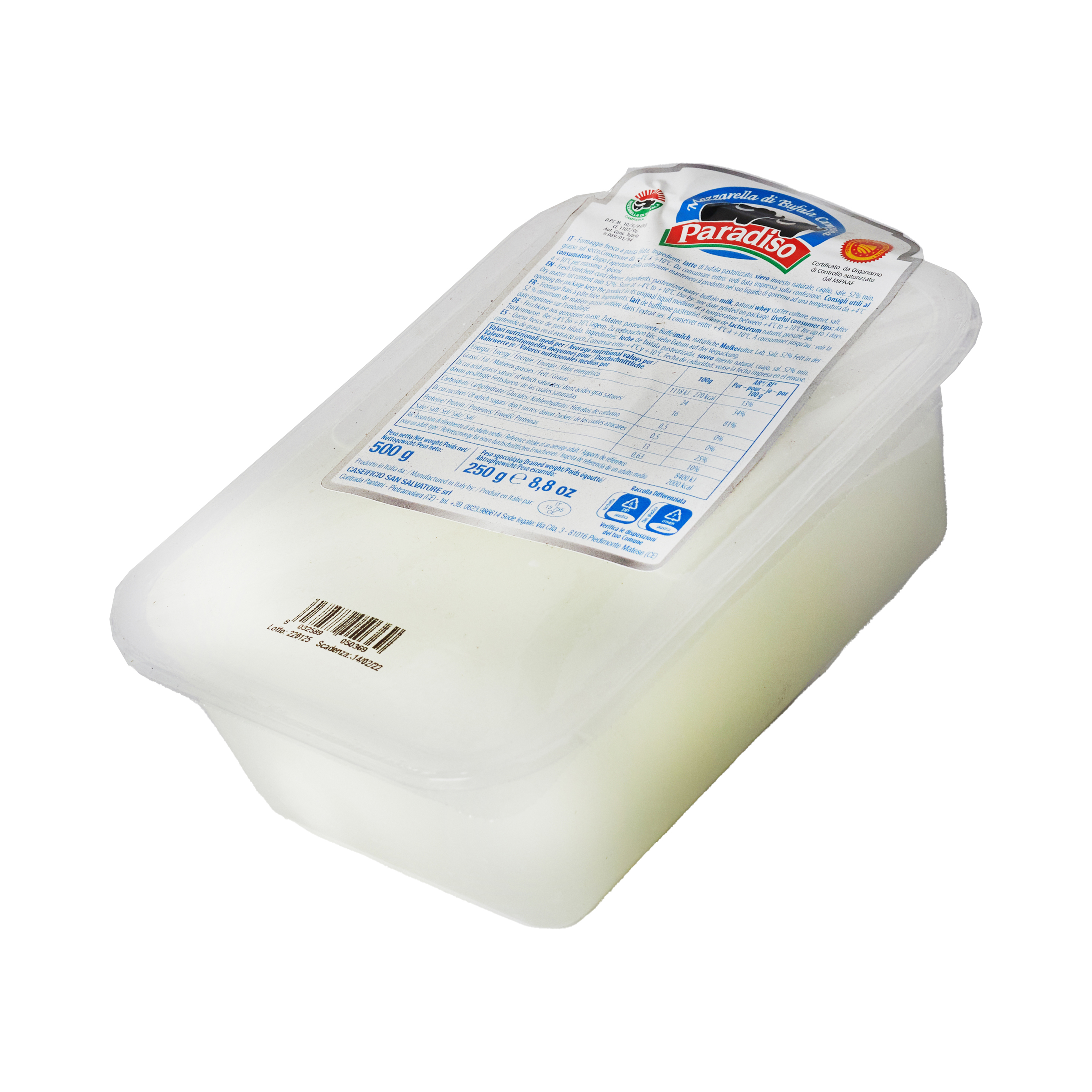 Buffelmozzarella flätad DOP 250 g