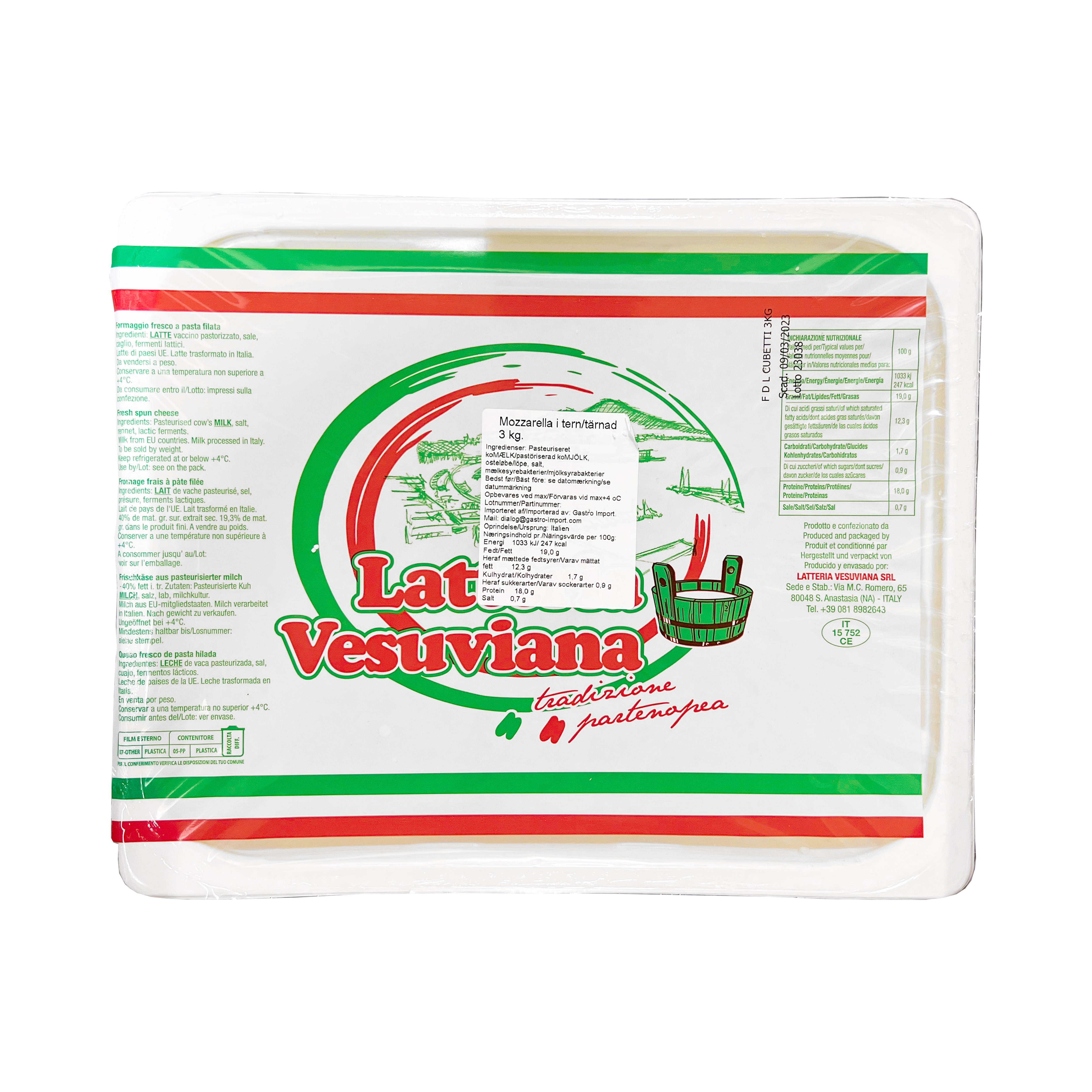 Mozzarella tärnad, Vesuviana 3 kg