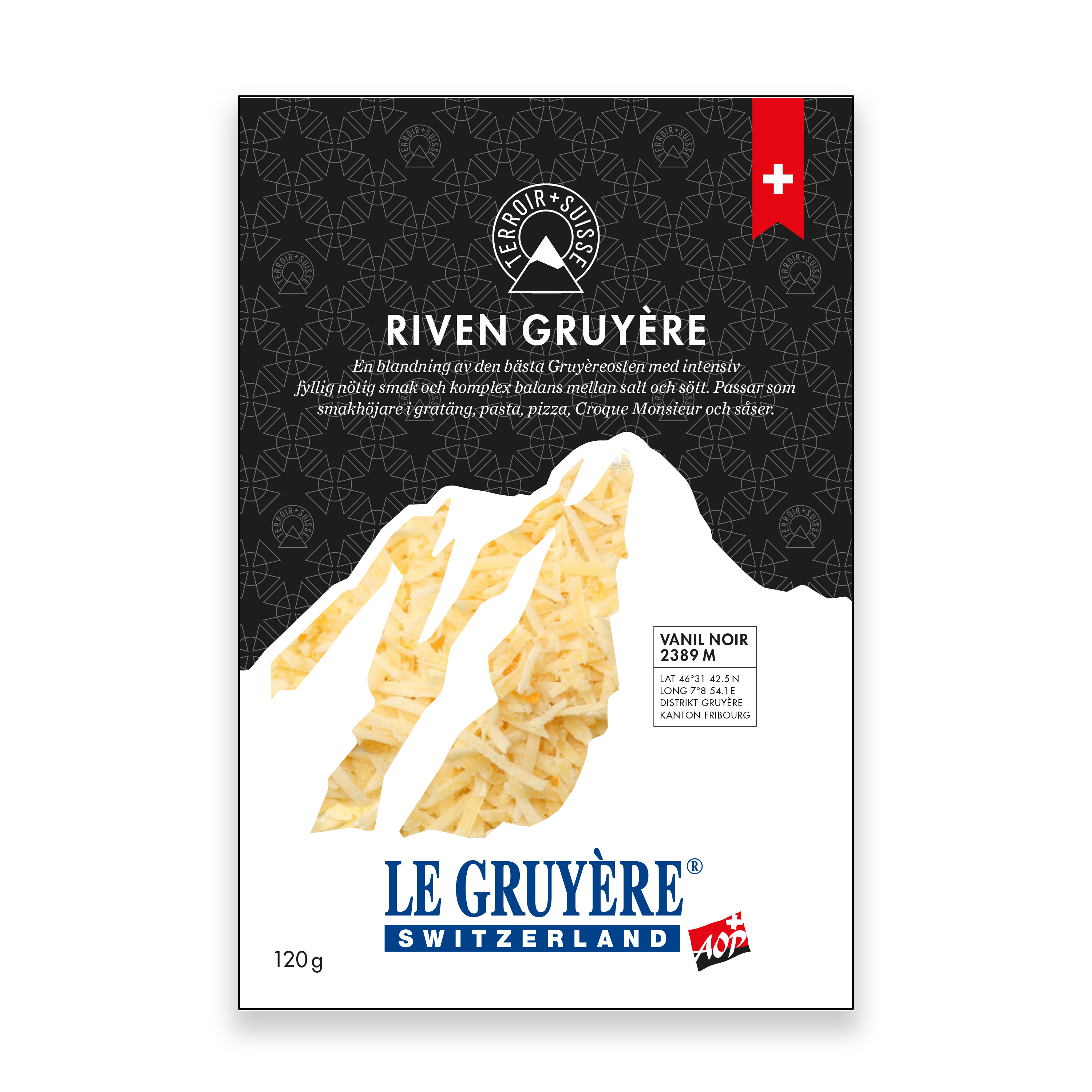 Gruyère AOP riven, 120 g