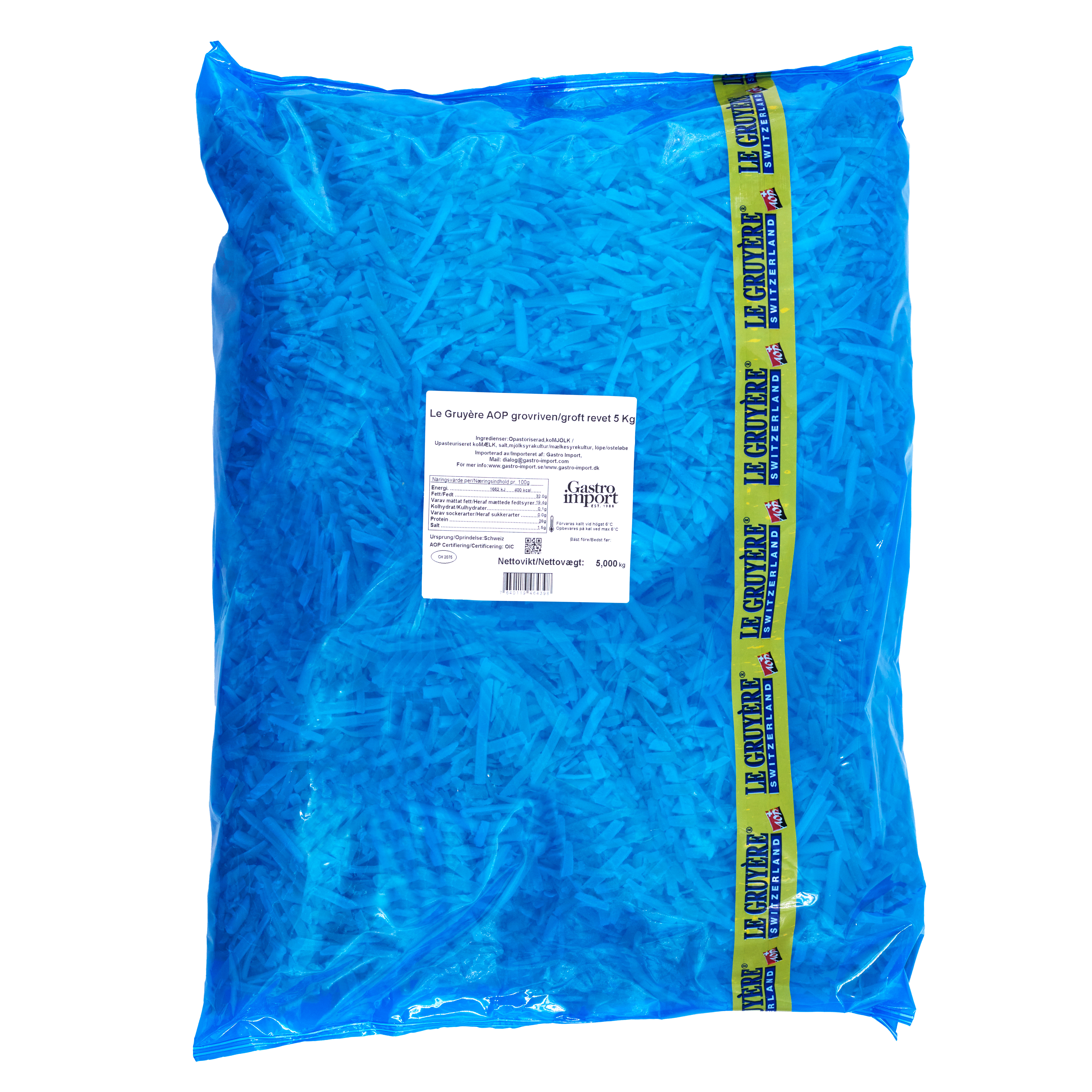 Choix Gruyère AOP 6 mån. grovriven 5 kg