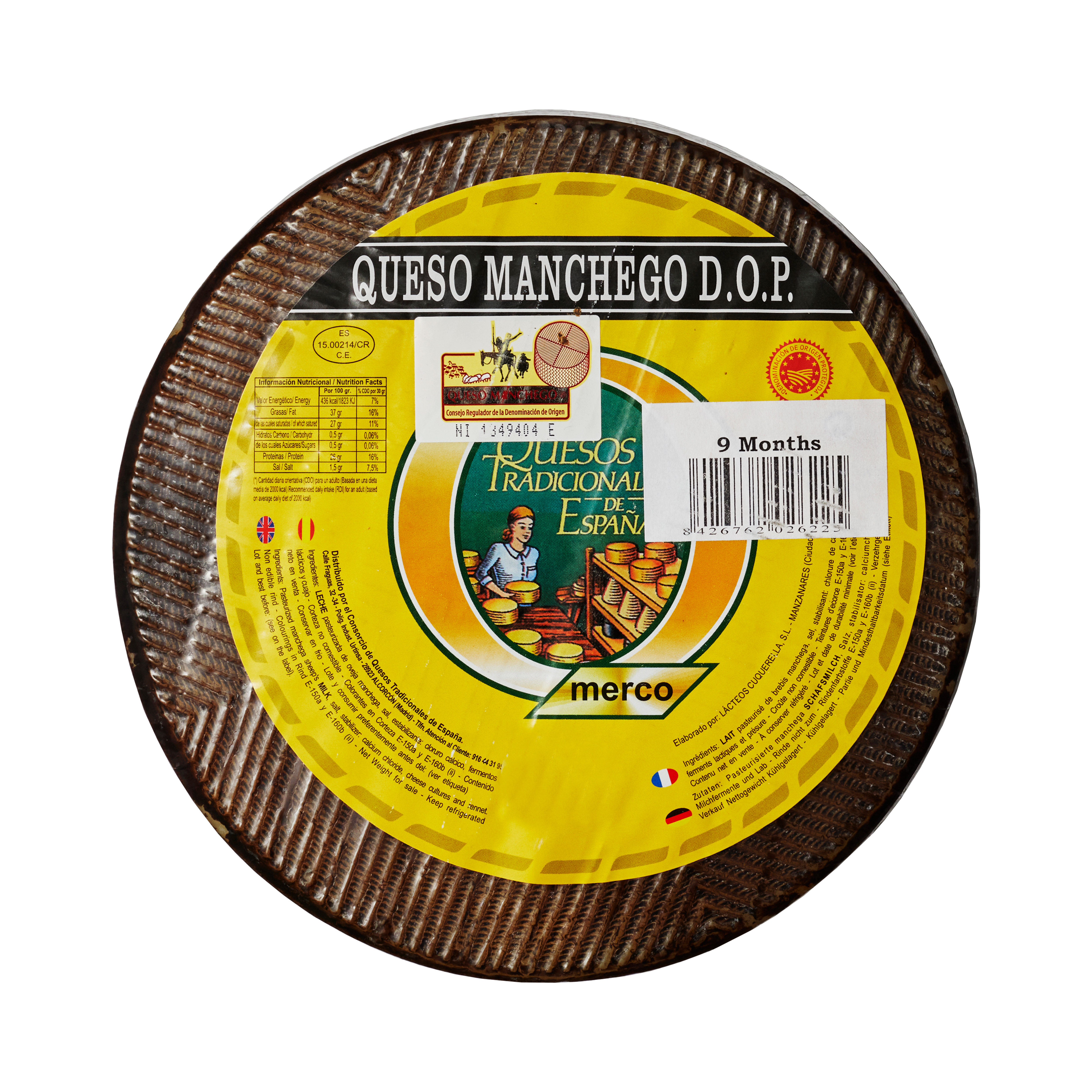 Manchego DOP añejo 9 mån. past. 3 kg