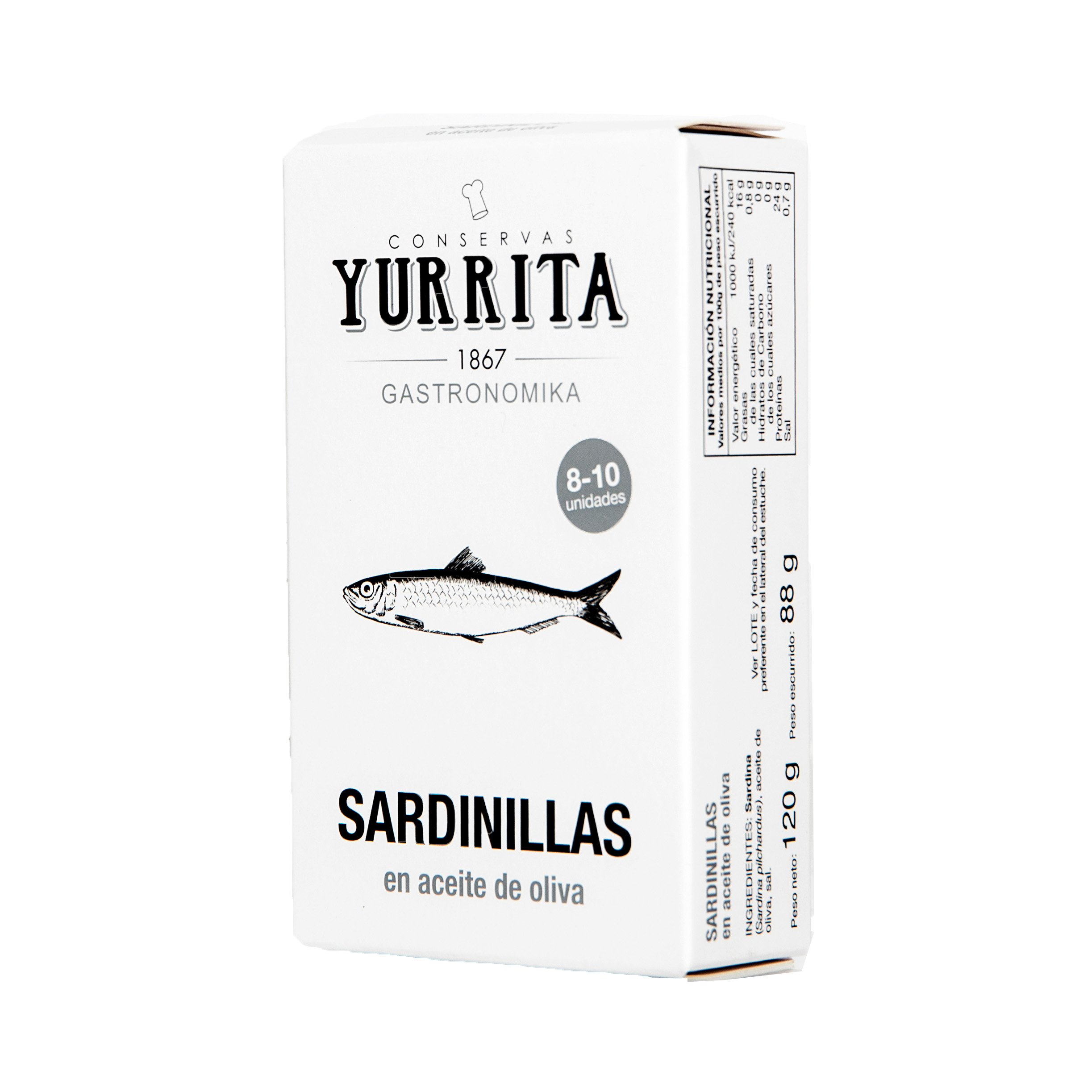 Yurrita Sardiner i olivolja, 120g
