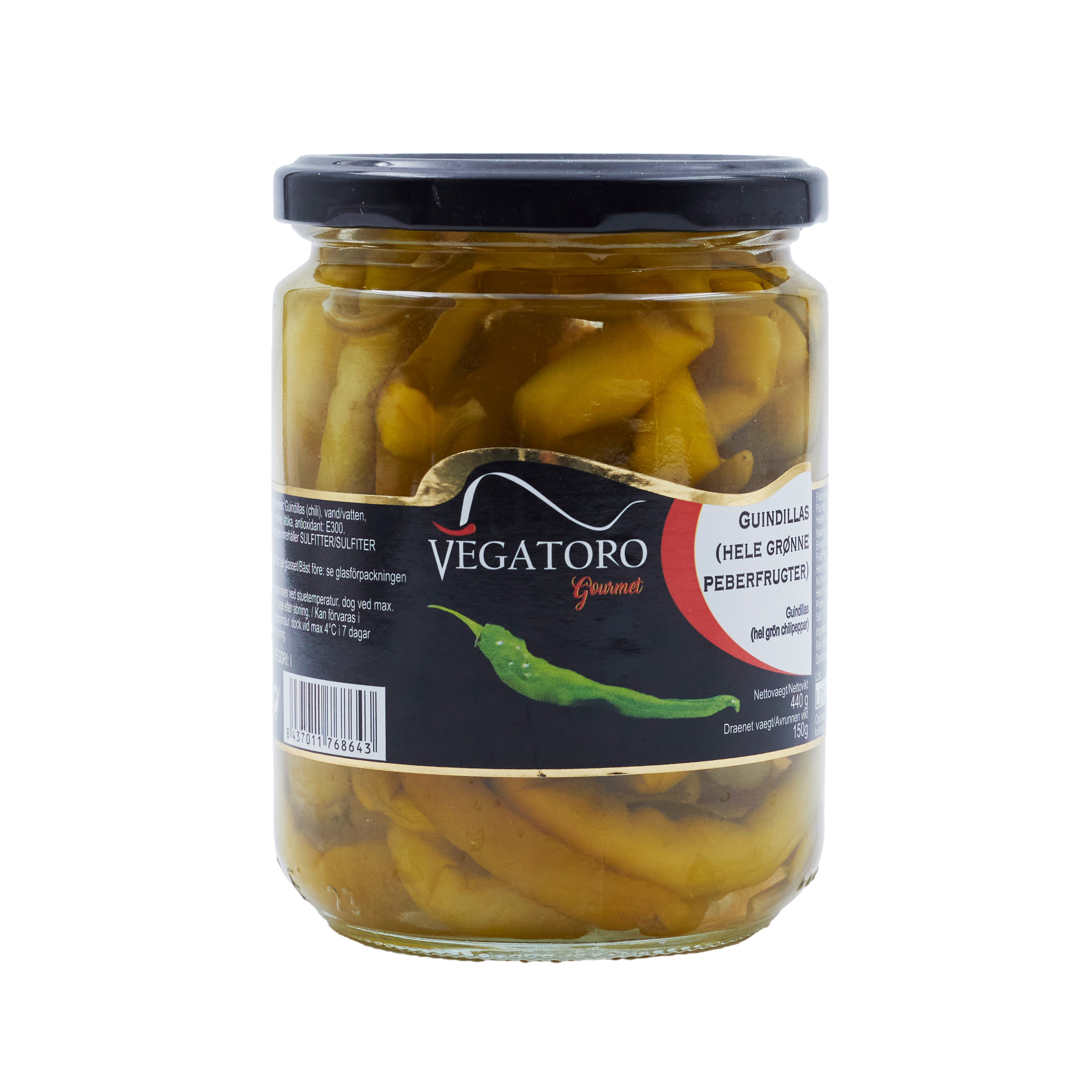 Guindillas, grön chili i lag 440 g