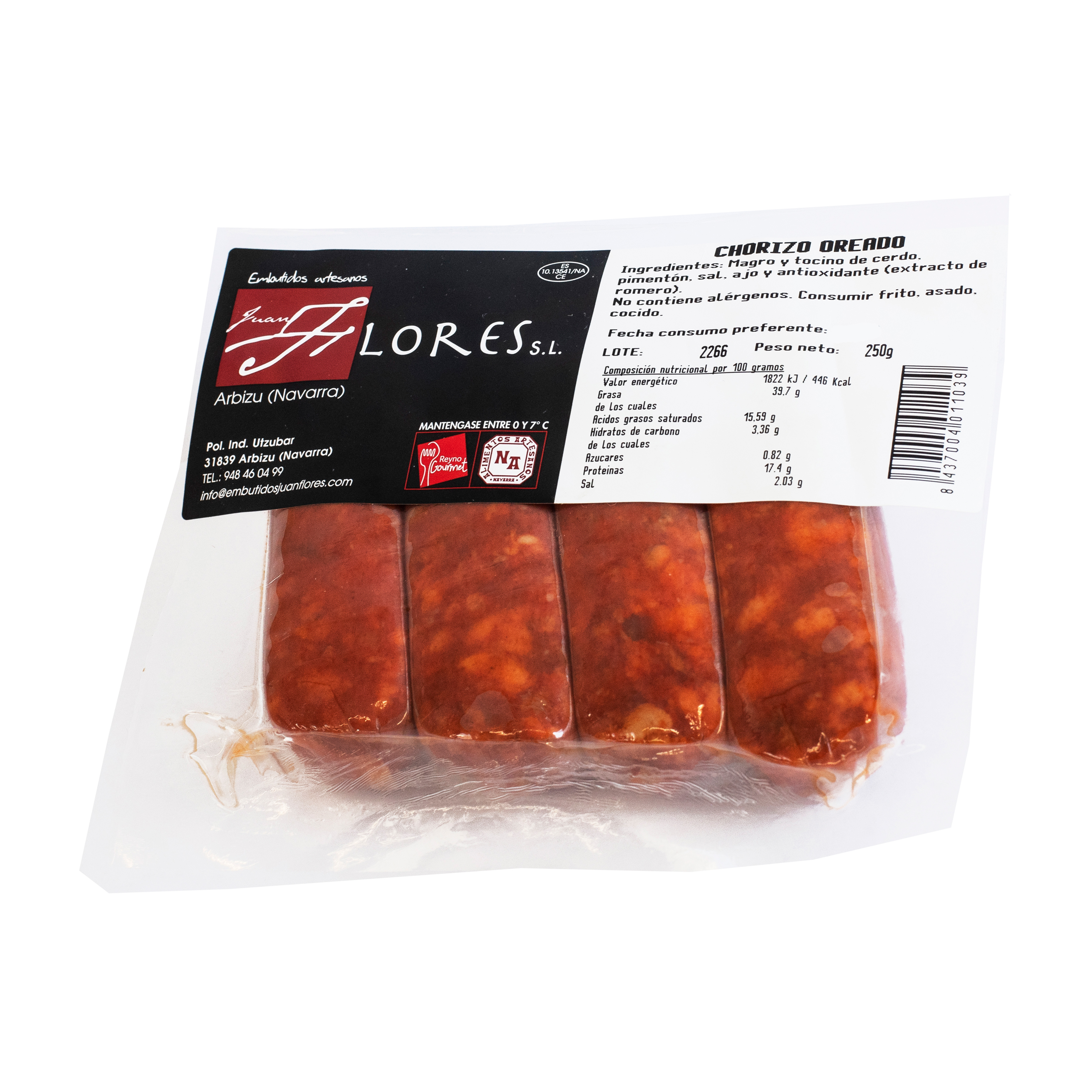 Chorizo oreado Juan Flores 250 g