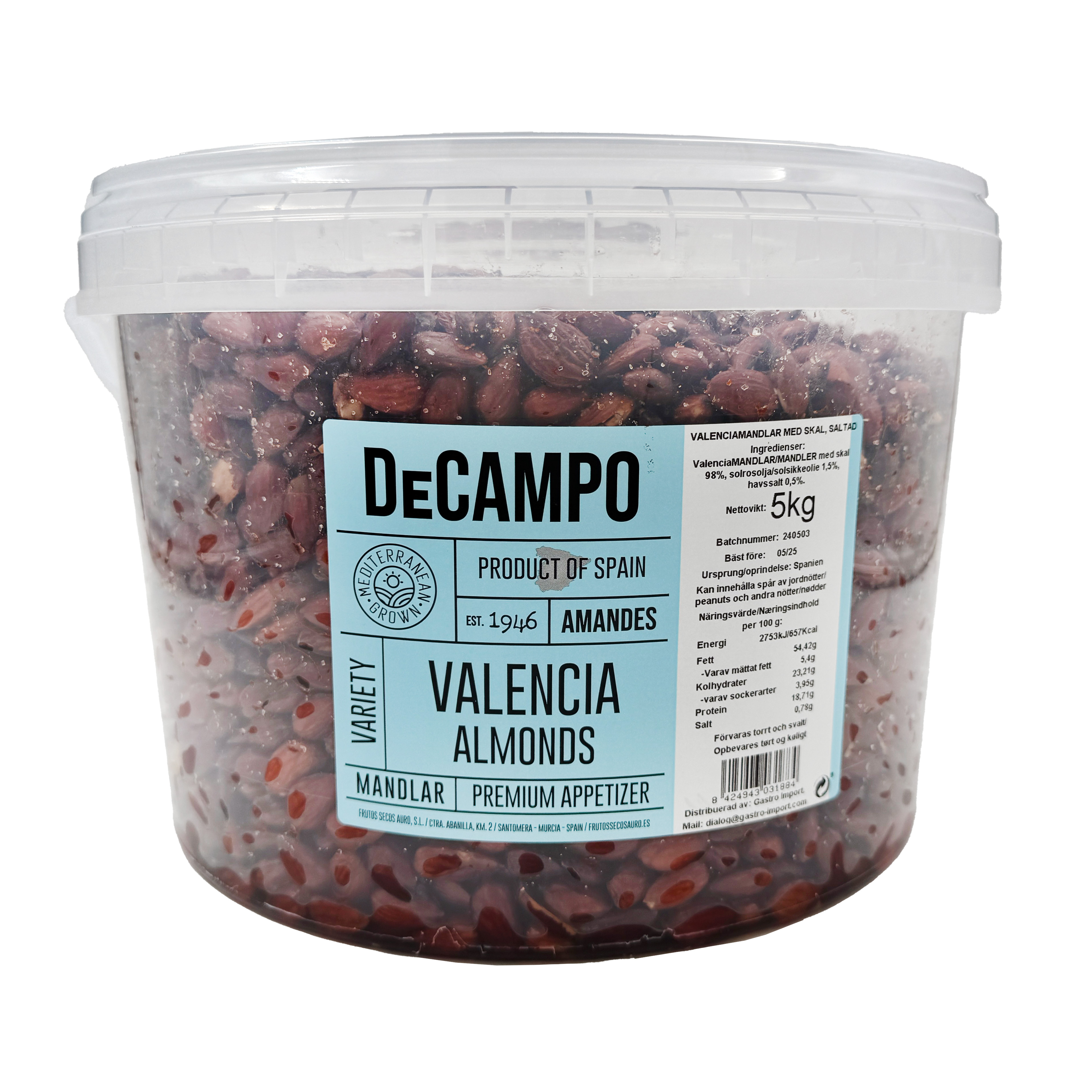 Valenciamandel med skal, saltad 5 kg