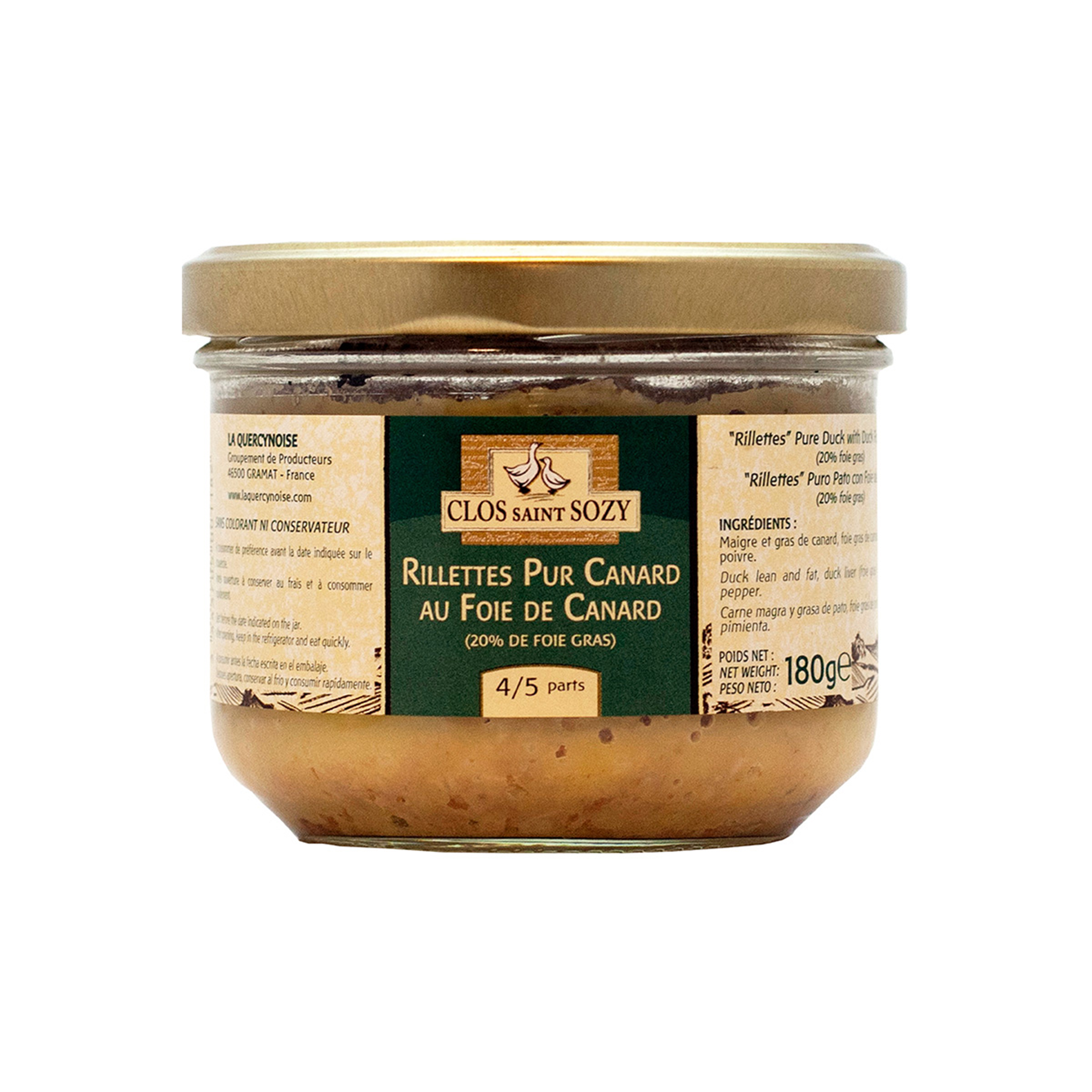 Rillette anka med 20% Foie Gras 180g