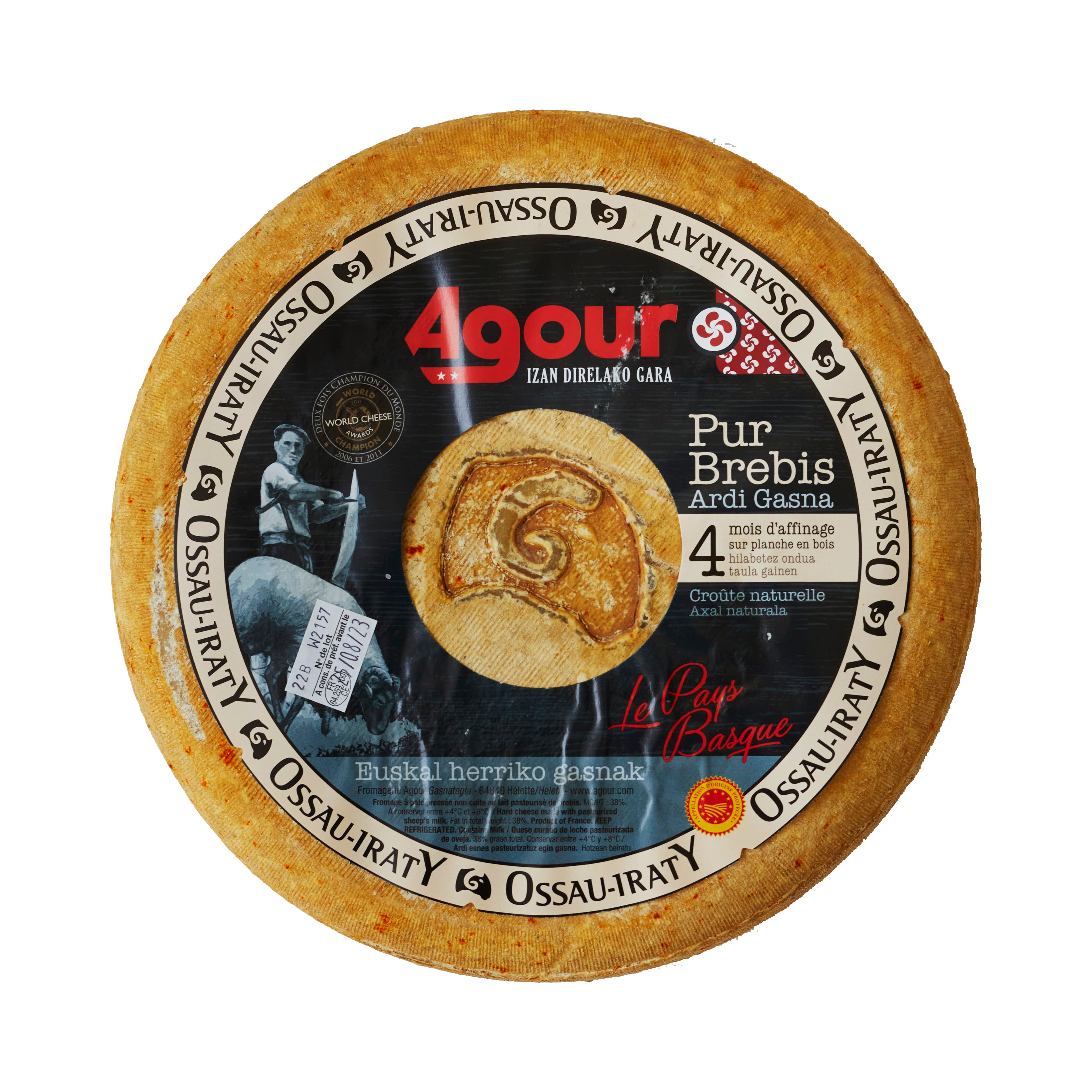 Ossau Iraty AOP fårost 2,5 kg