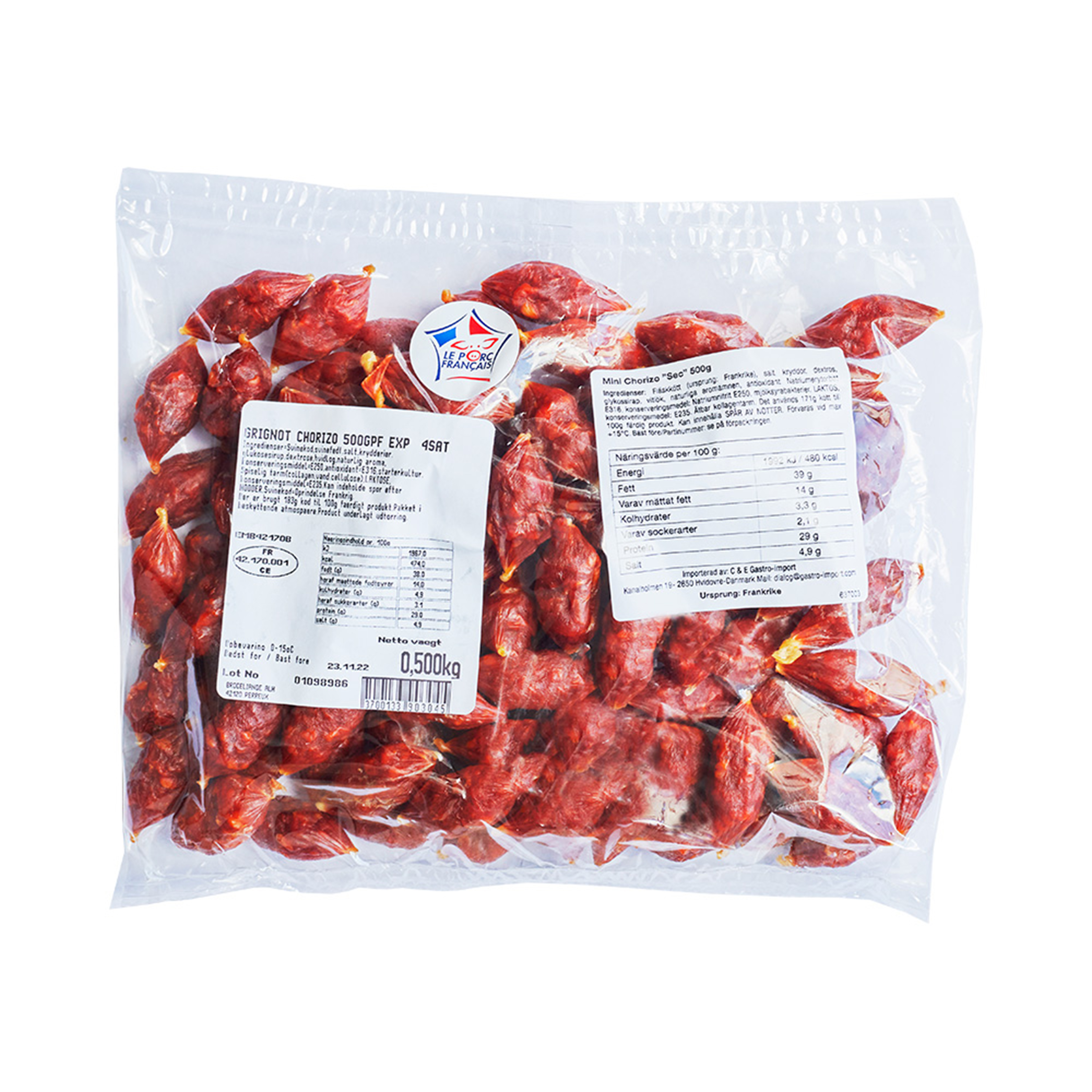Mini saucisse chorizo 500 g