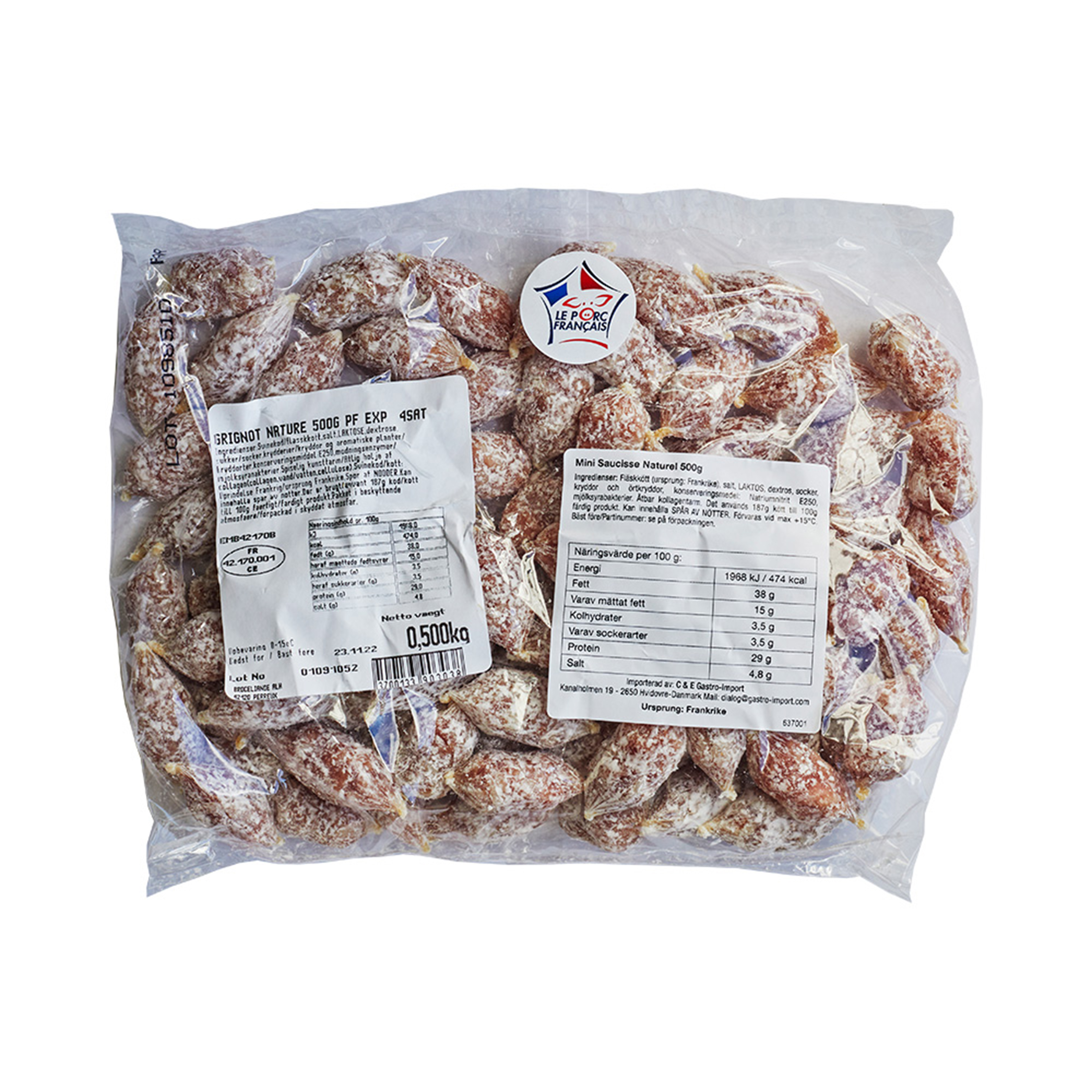 Mini saucisse naturel 500 g