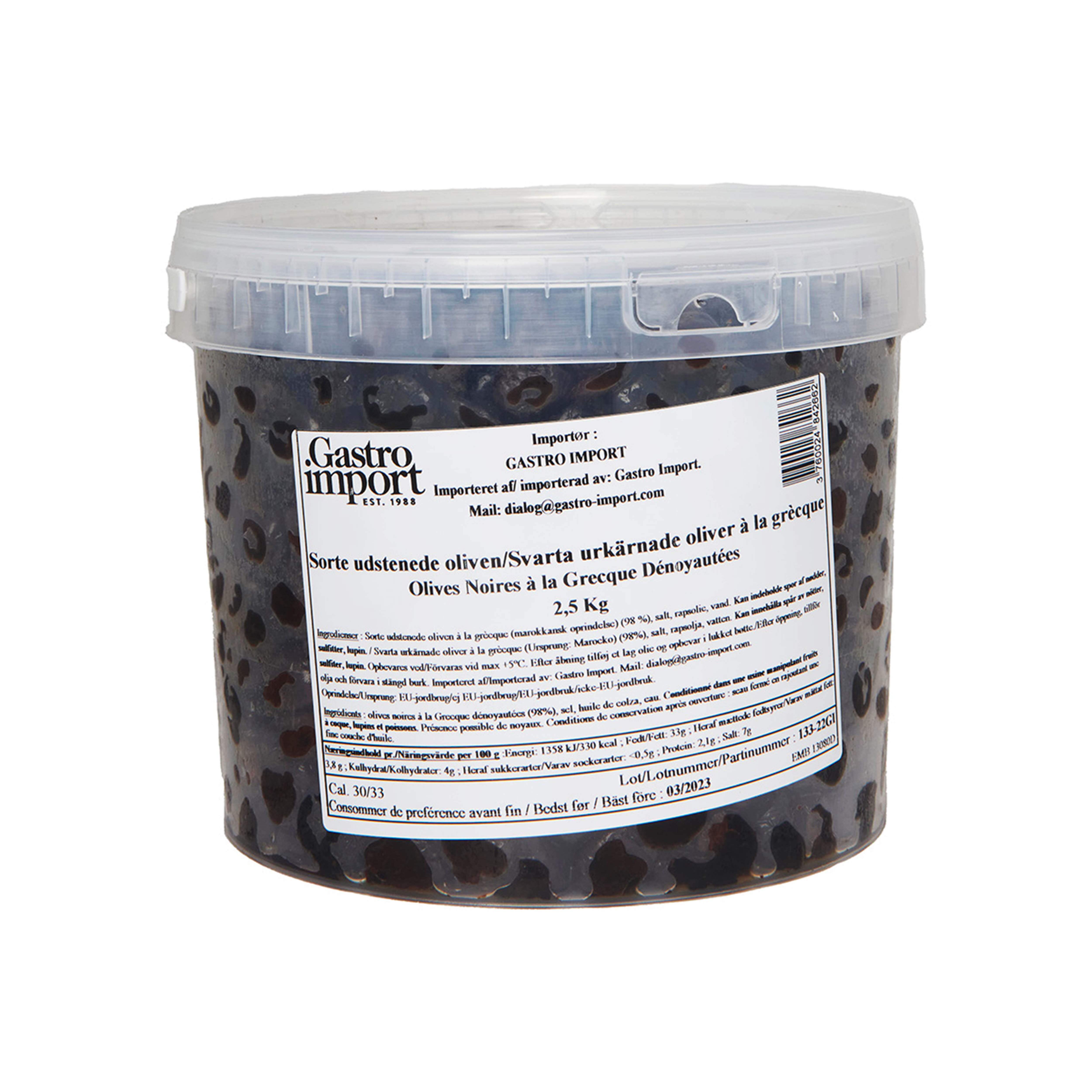 Svart oliv u/kärna 2,5 kg