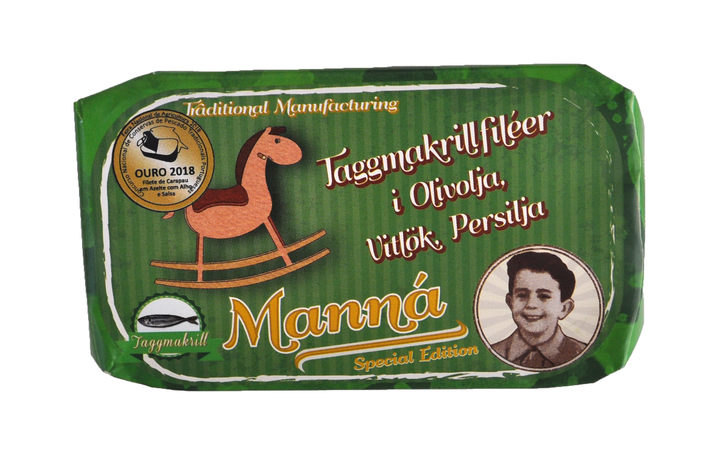 Taggmakrillfiléer, vitlök, persilja 120g